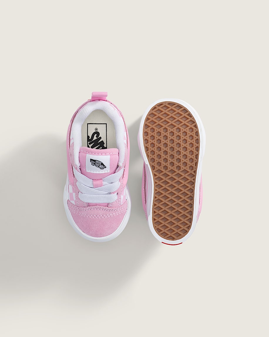 Toddler Knu Skool Checkerboard Shoe VANS Checkerboard Prism Pink  True White ALT2