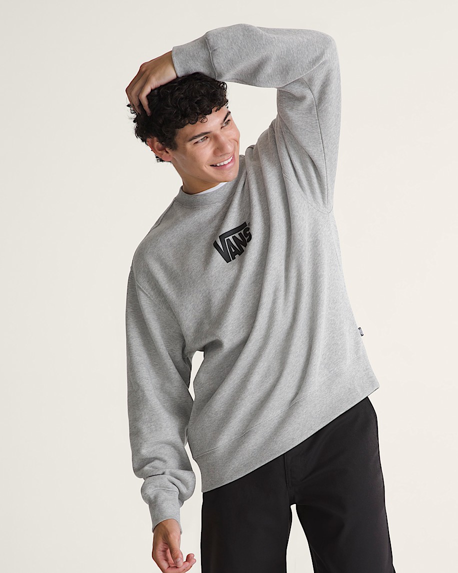 Stretch Logo Crew Sweatshirt VANS Cement Heather Grey ALT2