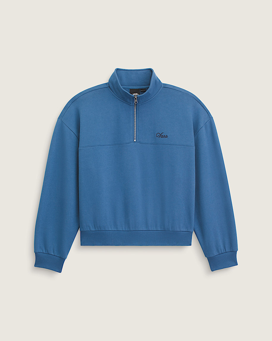 Script Logo Mock Neck Sweatshirt VANS True Navy Blue HERO