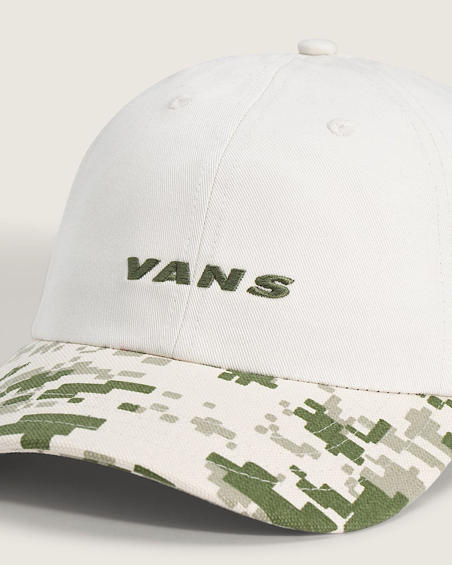 Check Side Jockey Hat VANS Neutral Olive Green  Marshmallow White ALT1