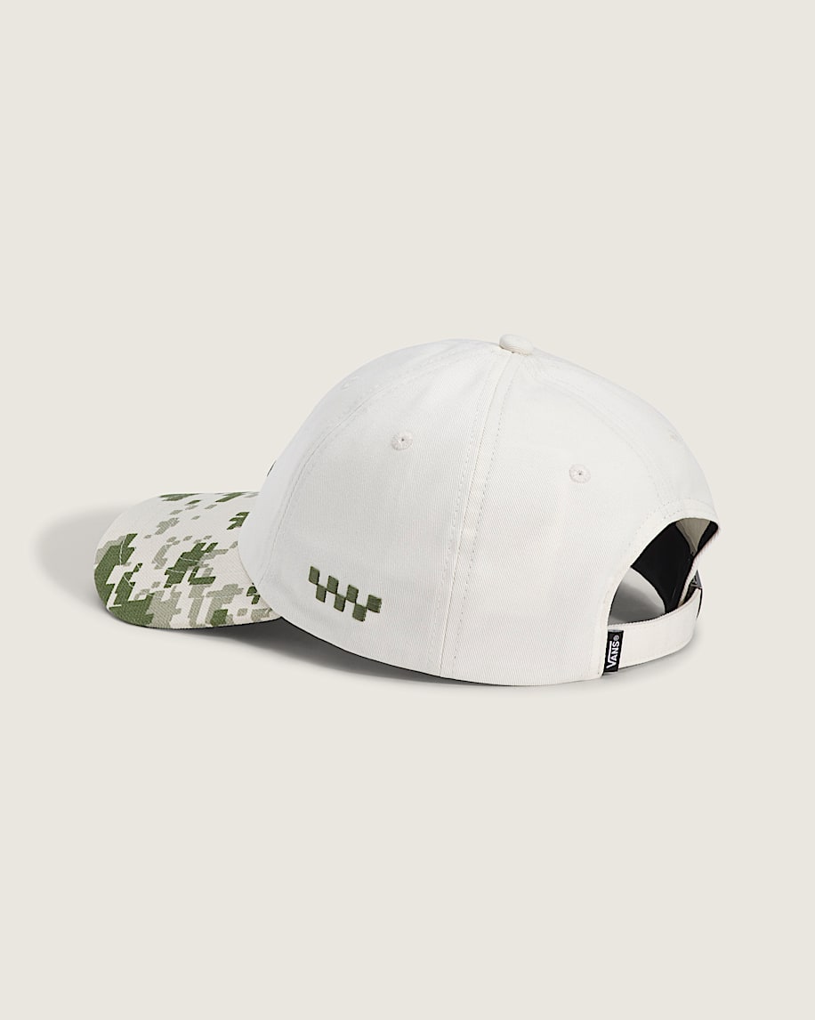 Check Side Jockey Hat VANS Neutral Olive Green  Marshmallow White ALT2