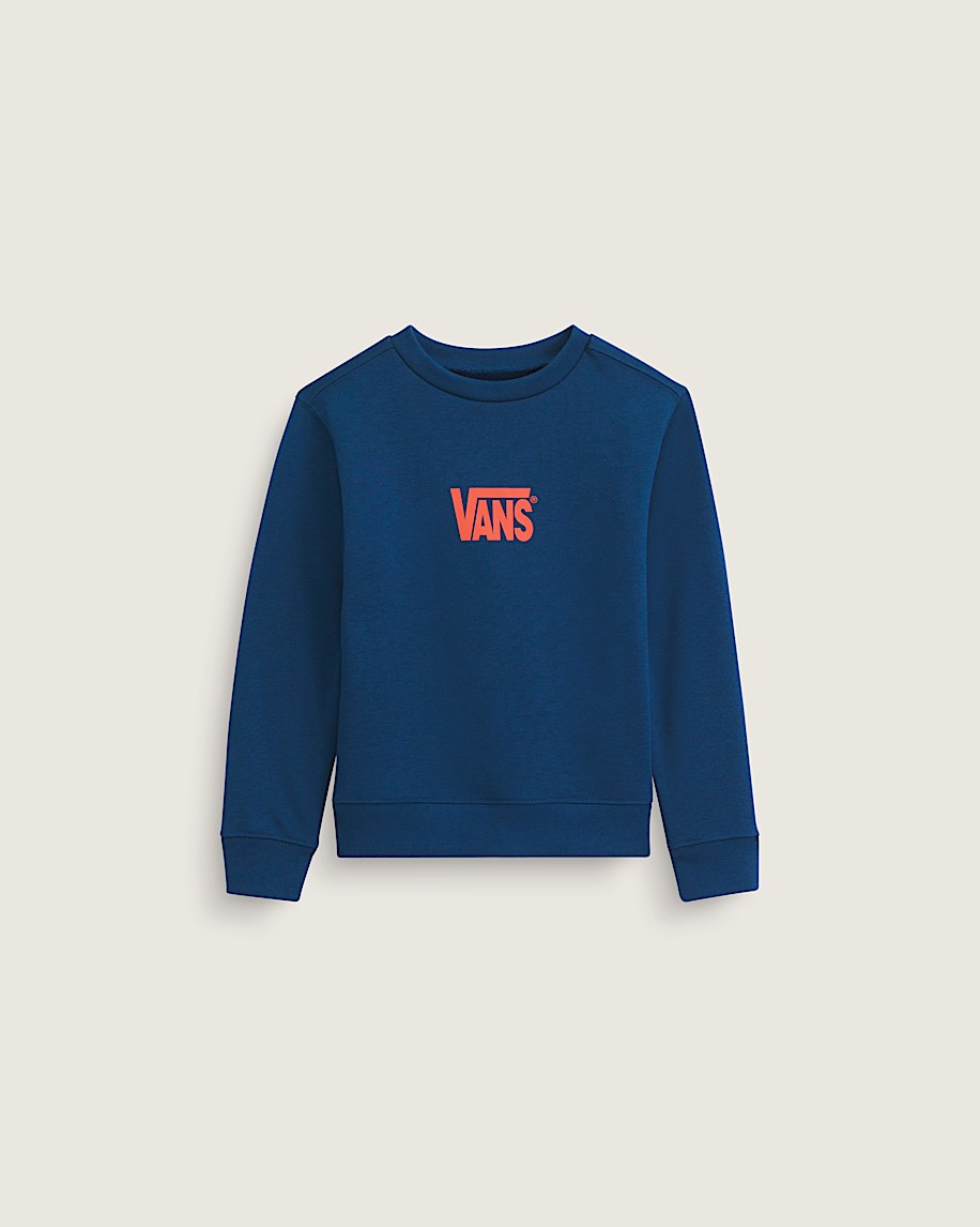 Little Kids Stretch Logo Crew Sweatshirt VANS Deep Indigo Blue  Flame Red HERO