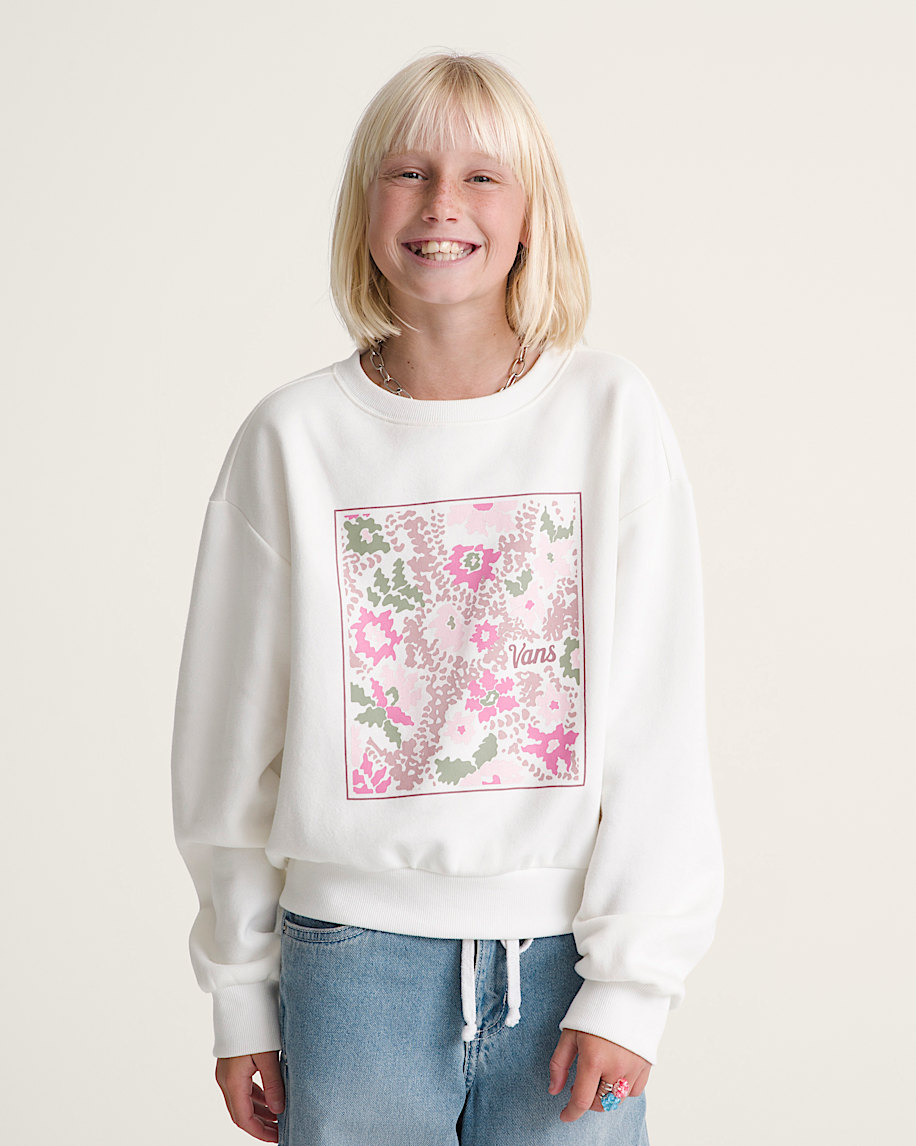 Kids Flow Field Crew Sweatshirt VANS Marshmallow White ALT2