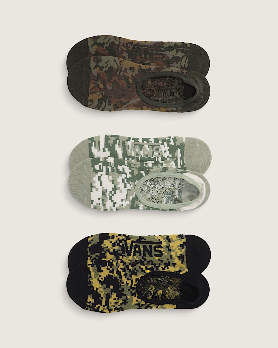 Printed Canoodle Socks 3Pack VANS Neutral Olive Green  Marshmallow White HERO