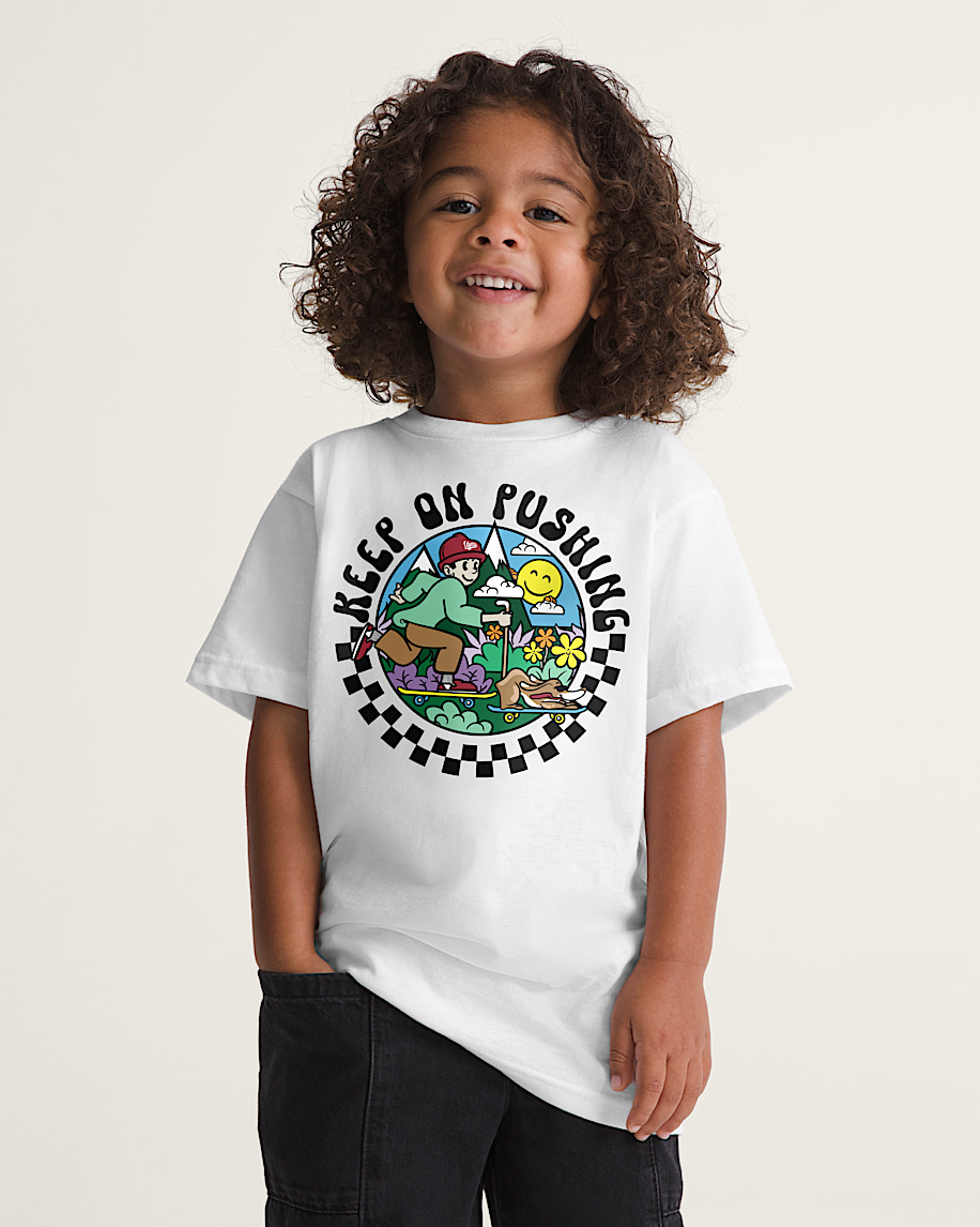 Little Kids Keep on Pushing TShirt VANS White ALT1