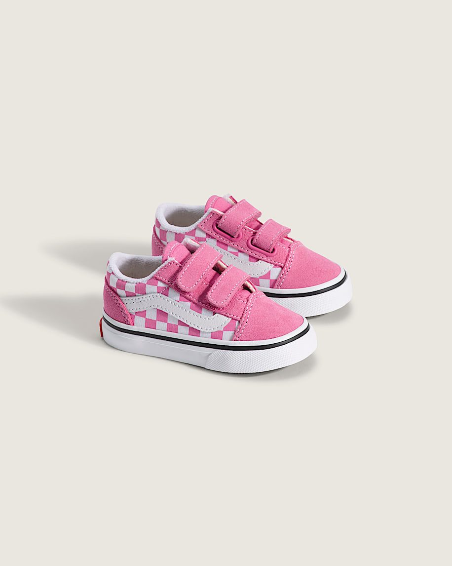 Toddler Old Skool V Checkerboard Shoe VANS Checkerboard Fizz Pink ALT1