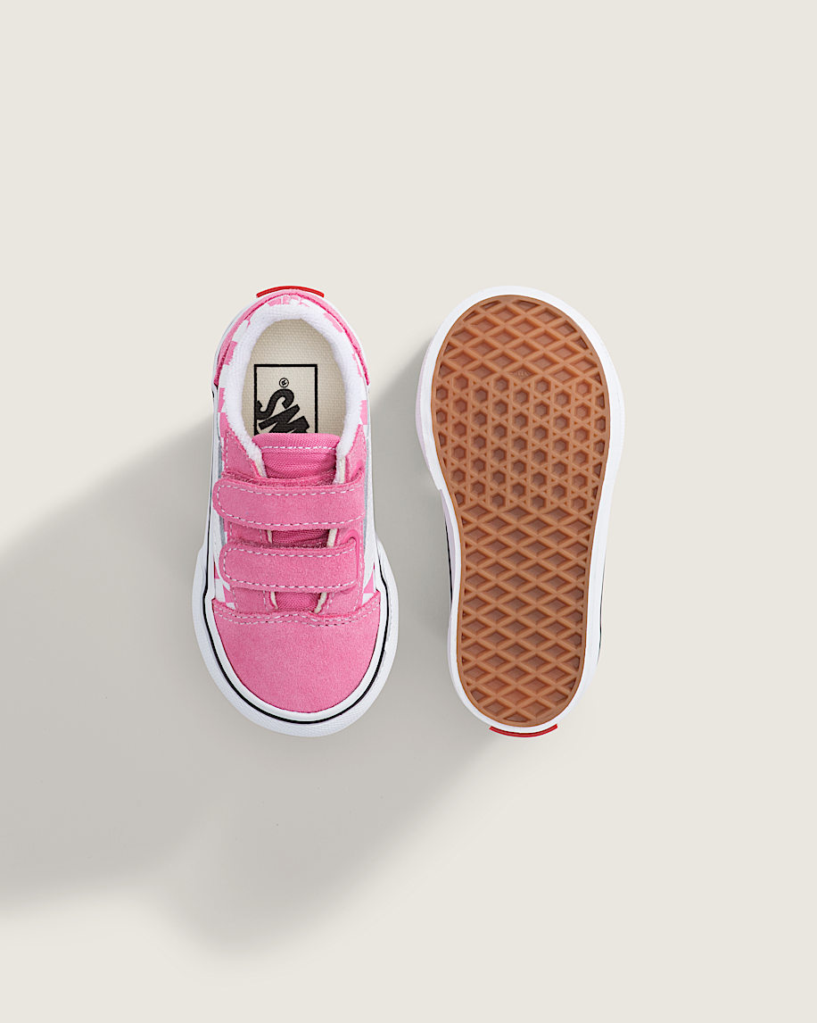 Toddler Old Skool V Checkerboard Shoe VANS Checkerboard Fizz Pink ALT2