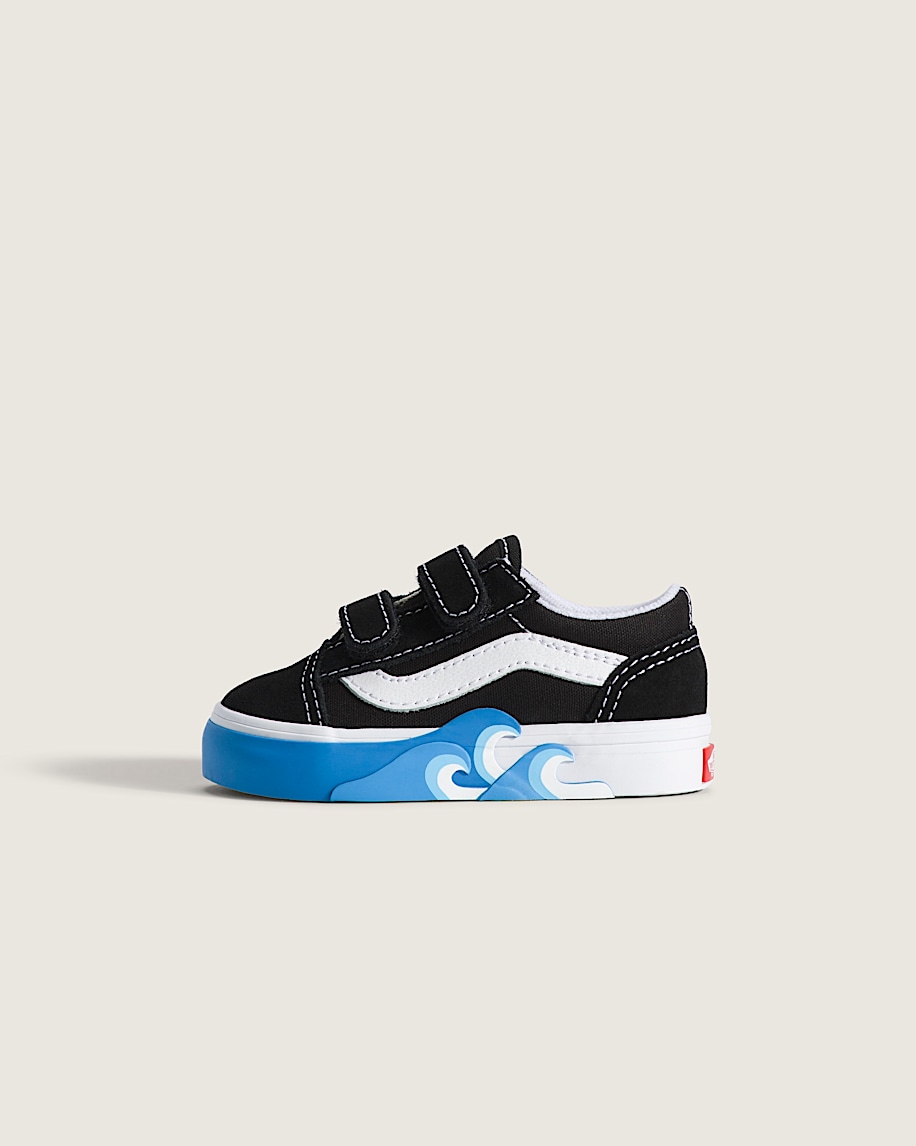 Toddler Old Skool V Shoe in Black / Bright Azure Blue | Vans