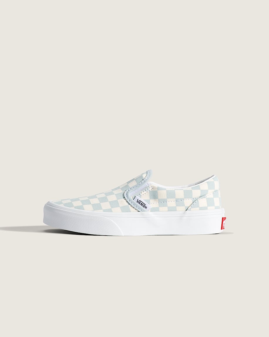 Little Kids Classic SlipOn Checkerboard Shoe VANS Checkerboard Dawn Mist Blue HERO