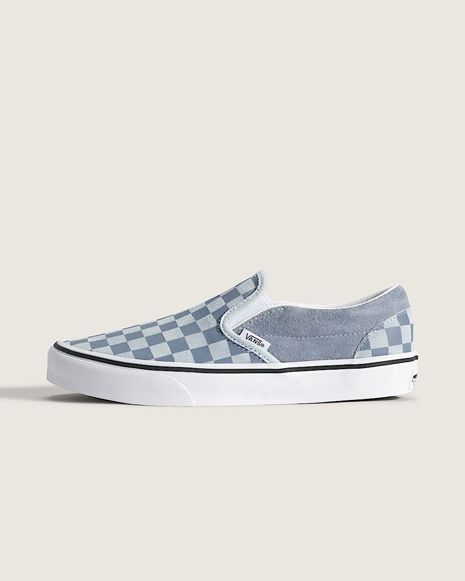Classic SlipOn Checkerboard Shoe VANS Checkerboard Light Blue HERO