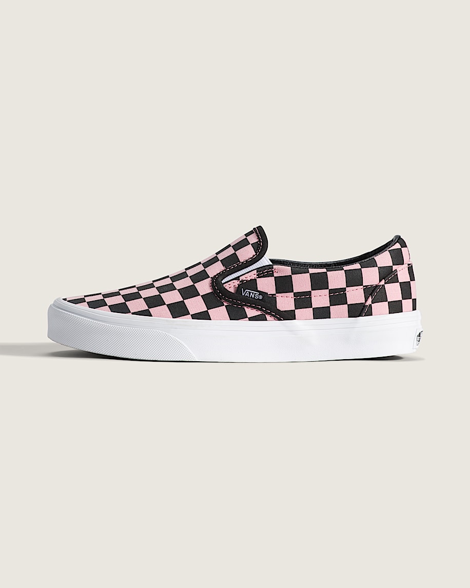 Classic SlipOn Checkerboard Shoe VANS Pink  Black HERO