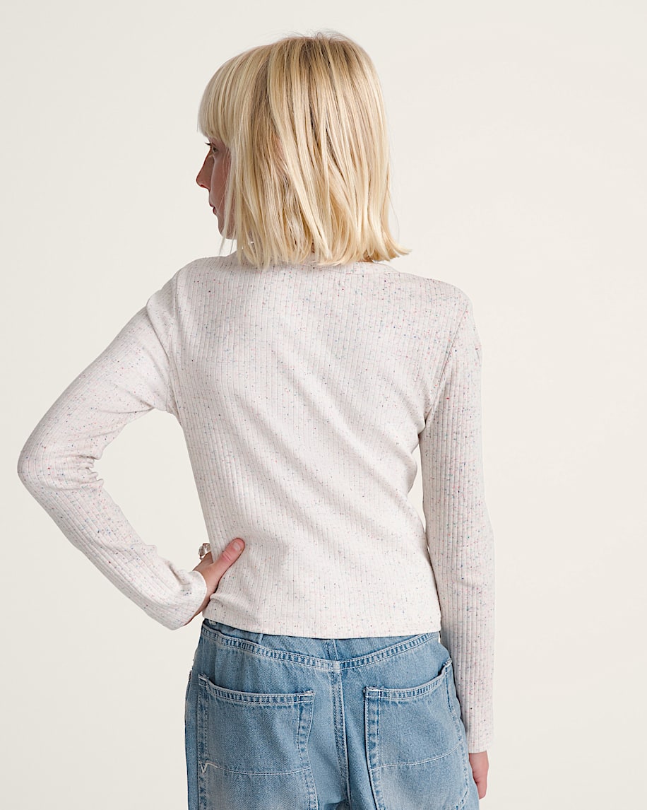 Kids Teri Confetti Rib Long Sleeve Shirt - 4