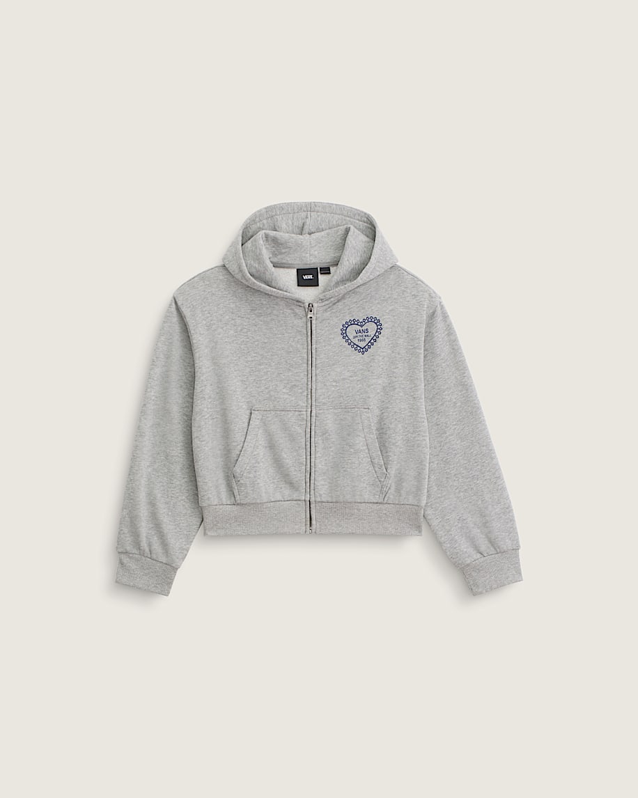 Kids Lacey Daze Retro Zip Hoodie VANS Cement Heather Grey HERO