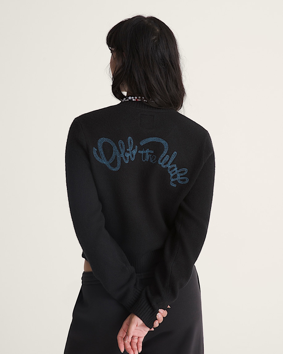 Dolly Chain Stitch Cardigan Sweater VANS Black ALT3