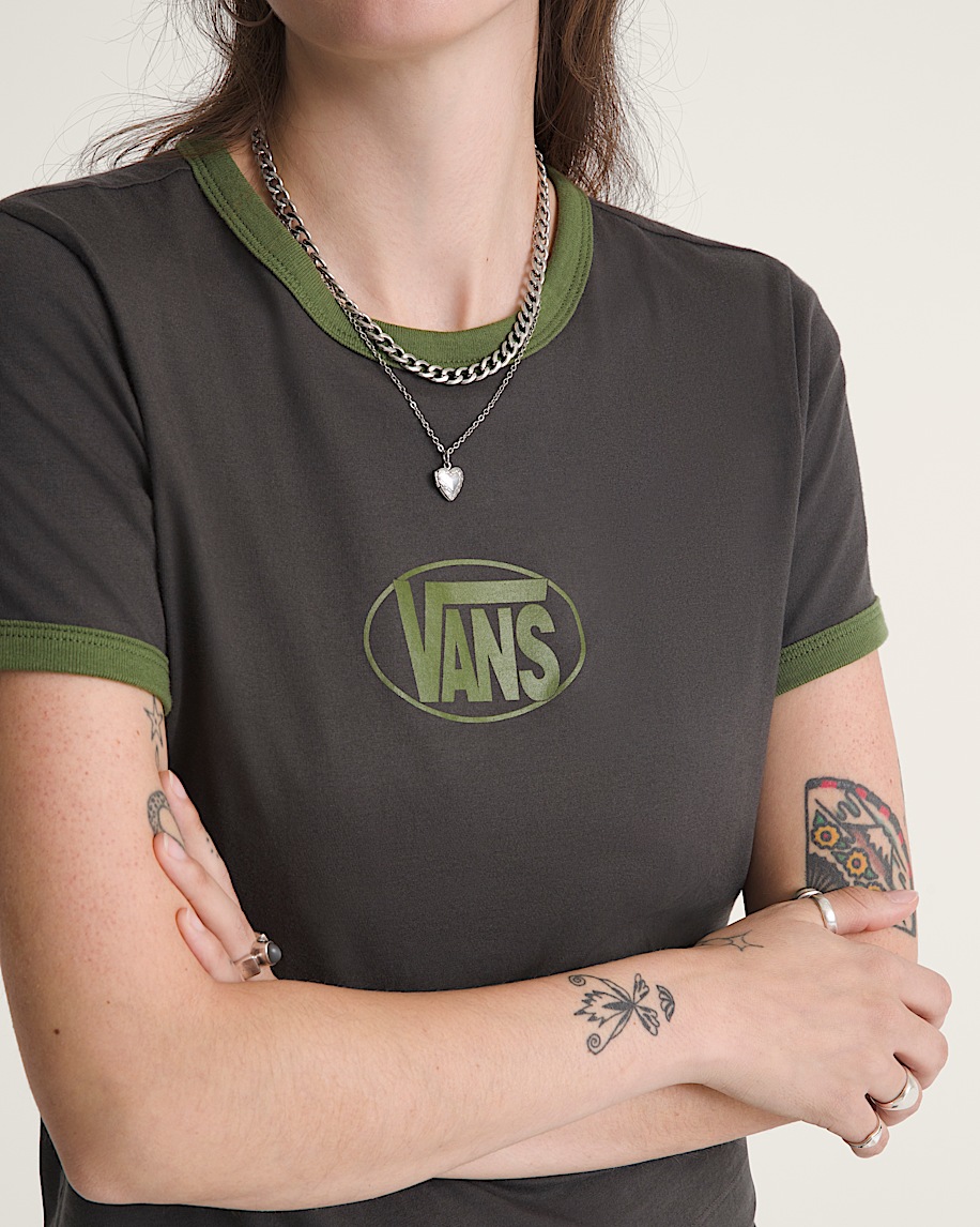 Circle V Ringer TShirt VANS Faded Black ALT4