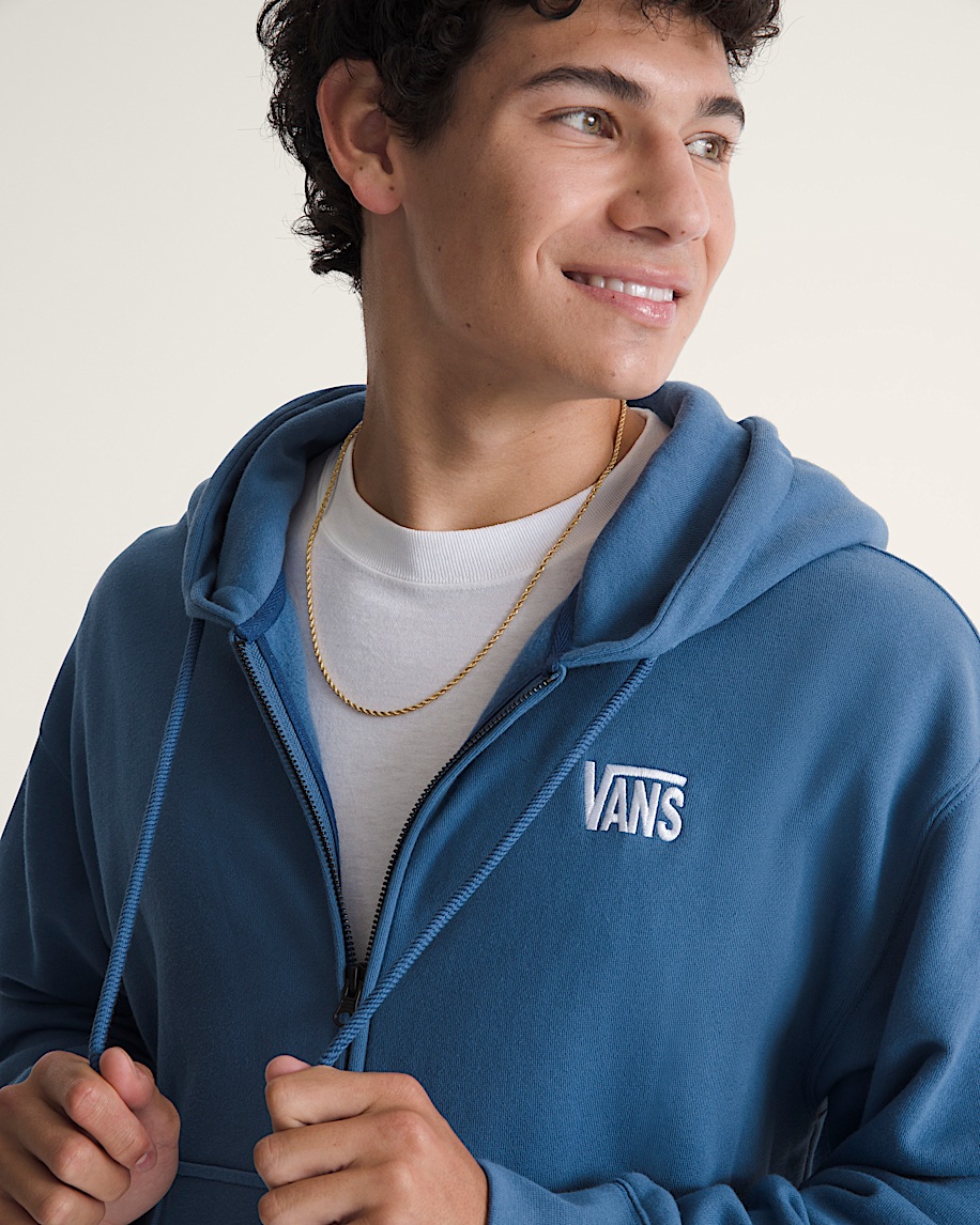 Stretch Logo Zip Hoodie VANS True Navy Blue ALT4