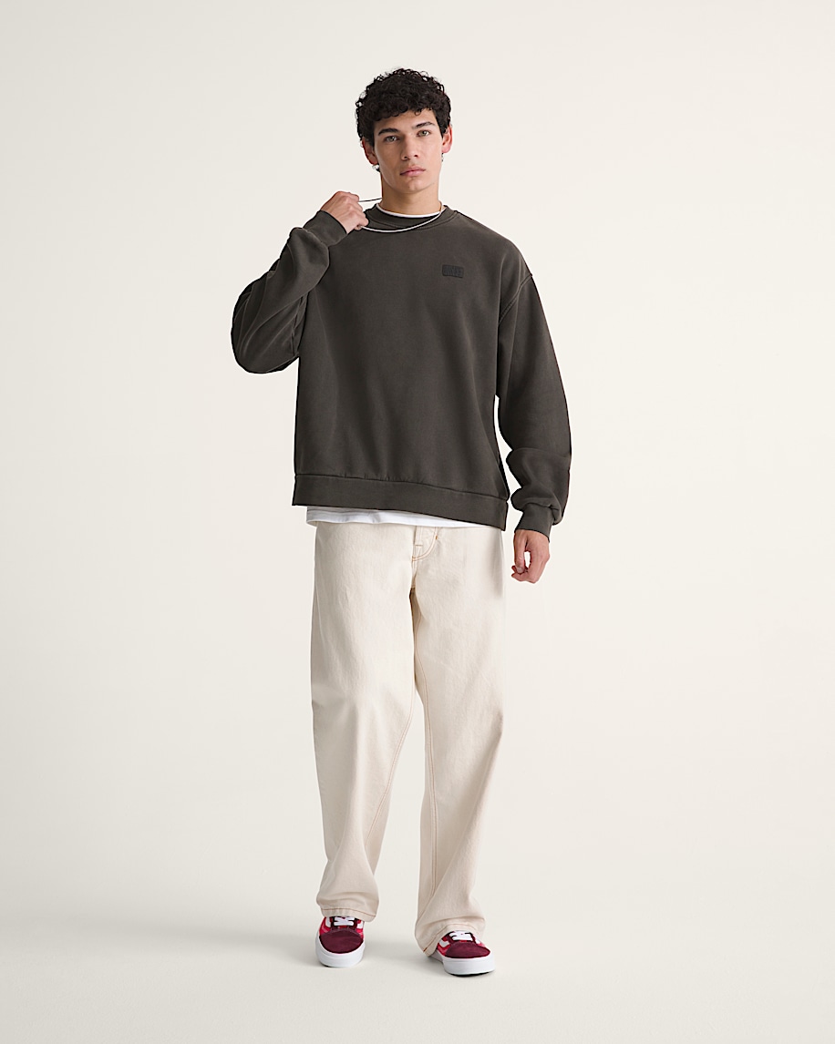 Premium Check5 Loose Denim Pantss VANS Natural Seed Beige ALT3