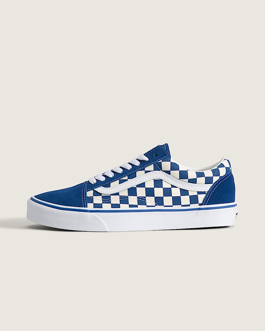 Old Skool Checkerboard Shoe VANS Checkerboard True Blue  White HERO