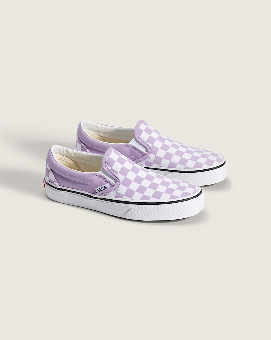 Big Kids Classic SlipOn Checkerboard Shoe VANS Checkerboard Soft Orchid Purple ALT1