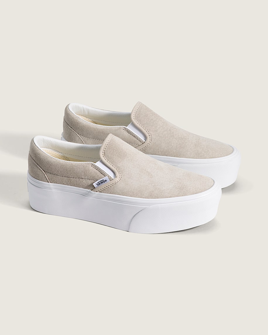 Classic SlipOn Platform Shoe VANS Oatmeal Beige ALT1