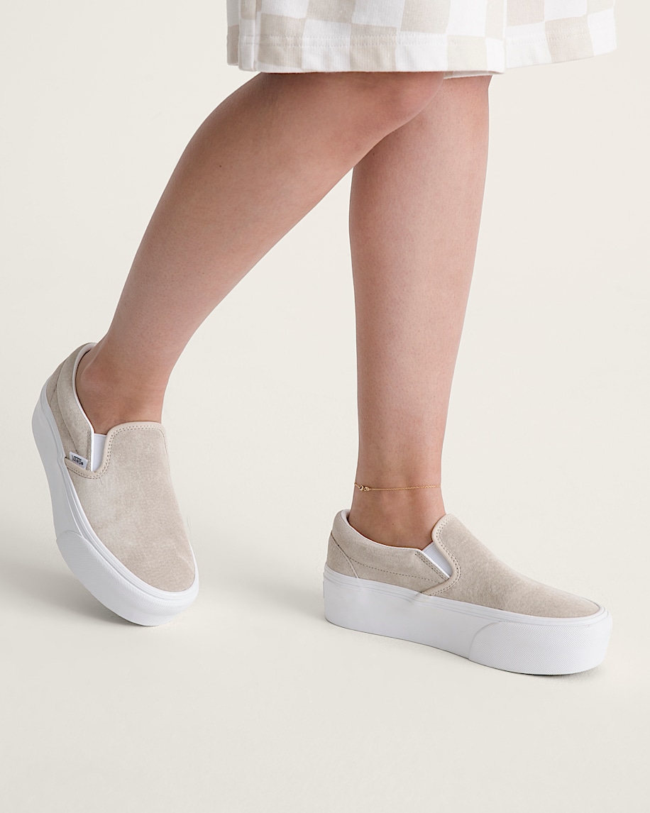 Classic SlipOn Platform Shoe VANS Oatmeal Beige ALT4