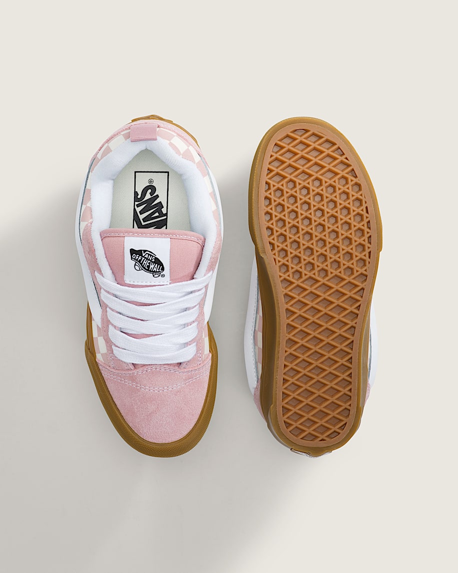 Big Kids Knu Skool Shoe VANS Gum Checkerboard Misty Mauve Pink ALT2
