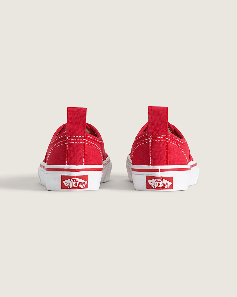 Little Kids Authentic Elastic Lace Shoe VANS Racing Red  True White ALT3