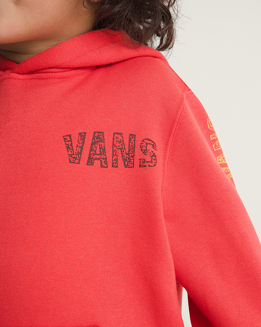Little Kids Racing Flames Pullover Hoodie VANS Crimson Haze Red ALT4