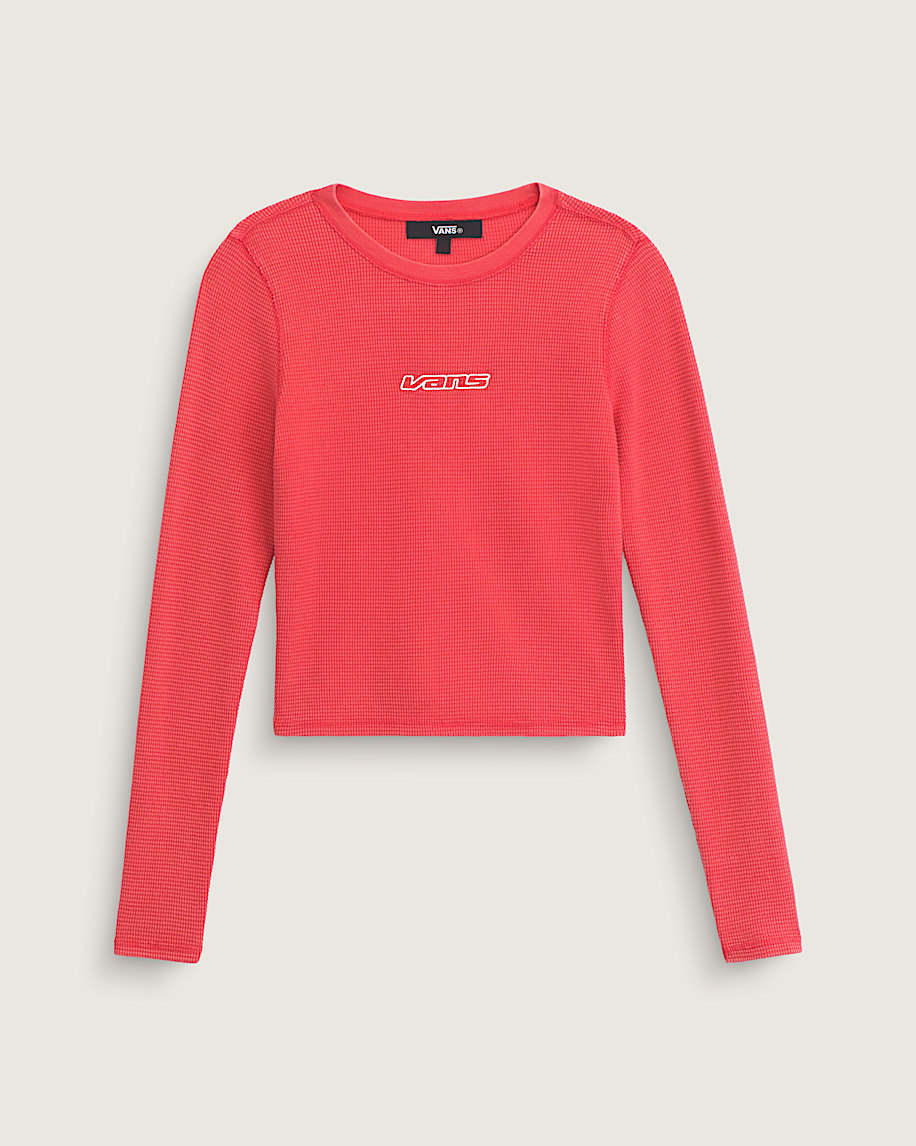Teri Waffle Long Sleeve Shirt VANS Crimson Haze Red HERO