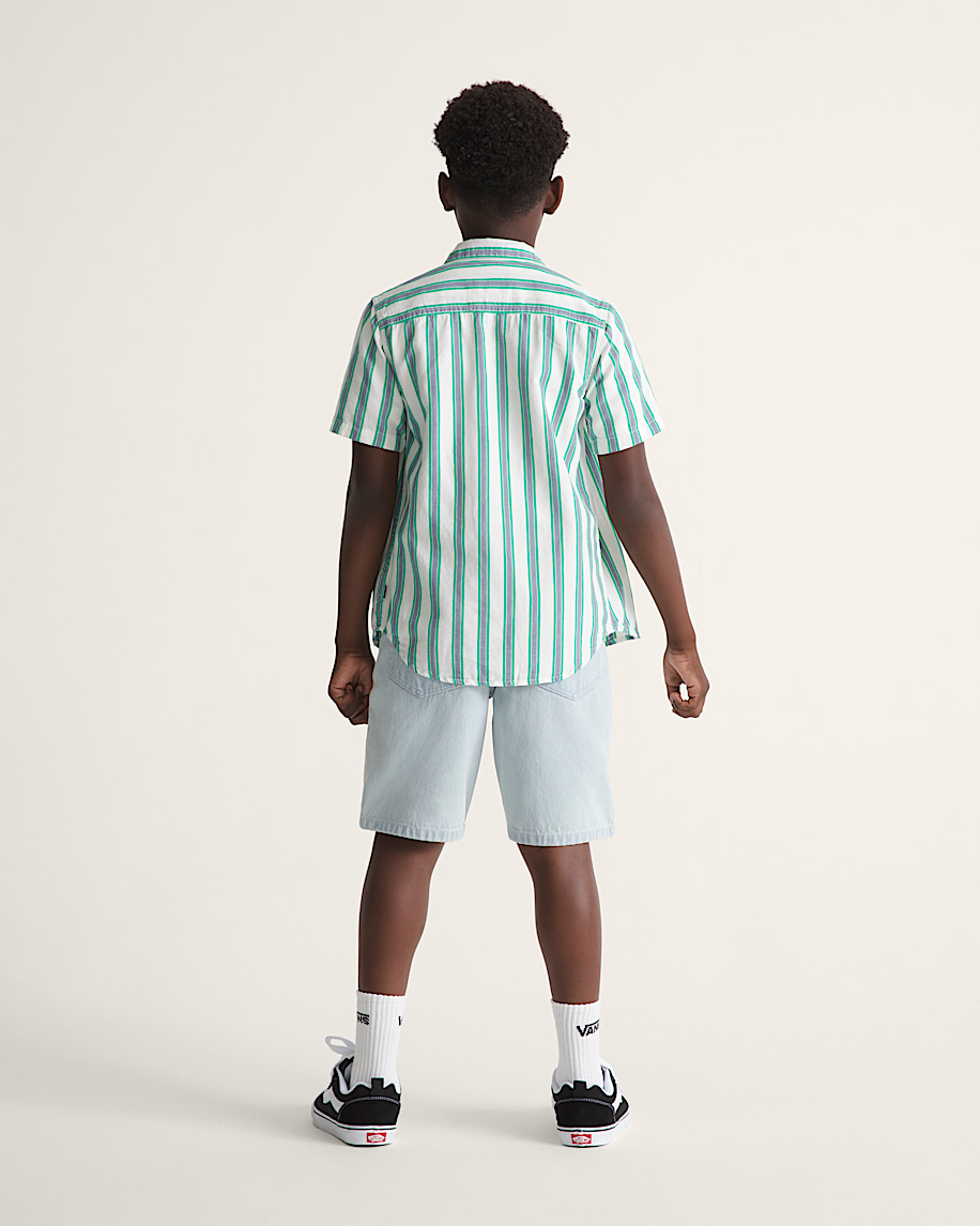 Kids Check5 Baggy Denim Shorts VANS Ice Blue ALT4