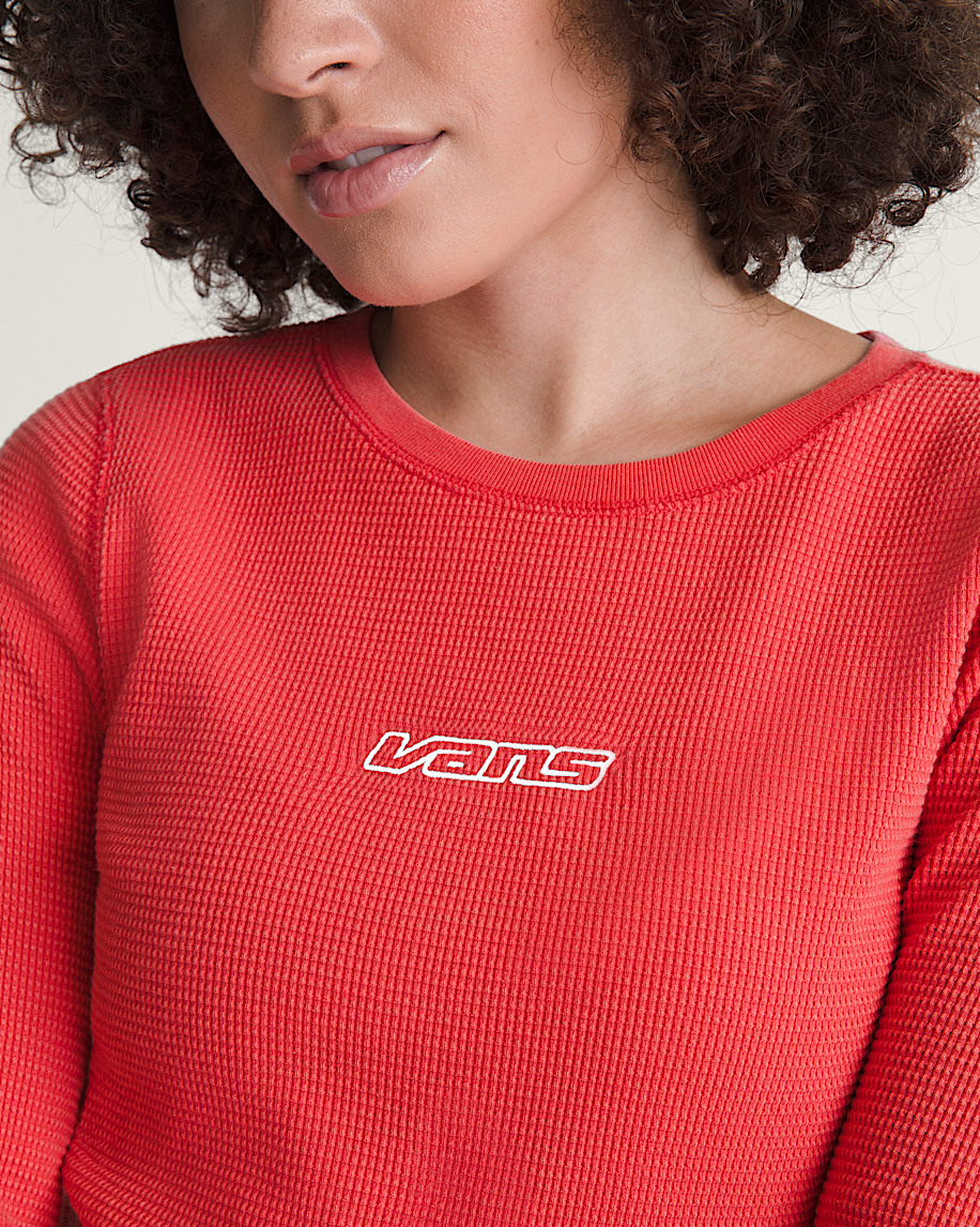 Teri Waffle Long Sleeve Shirt VANS Crimson Haze Red ALT4