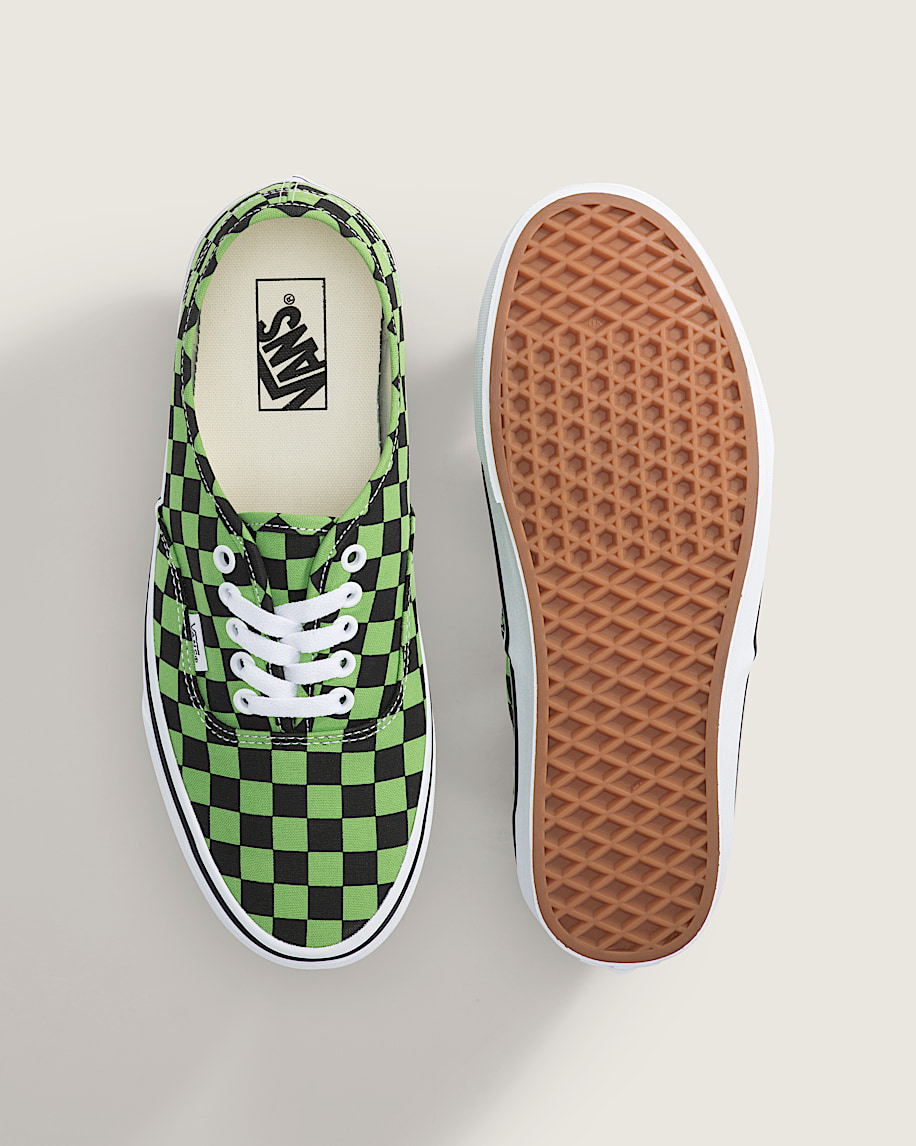 Authentic Checkerboard Shoe VANS Checkerboard Green  Black ALT2