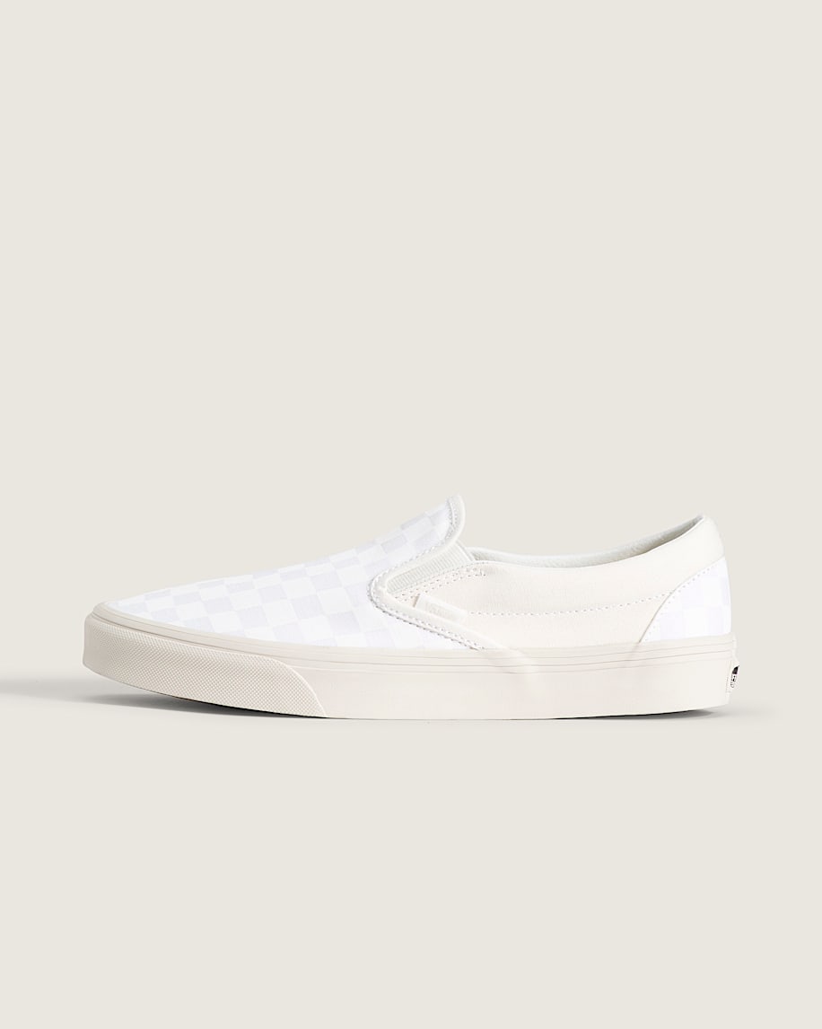 Classic SlipOn Checkerboard Shoe VANS Checkerboard Blanc De Blanc White HERO