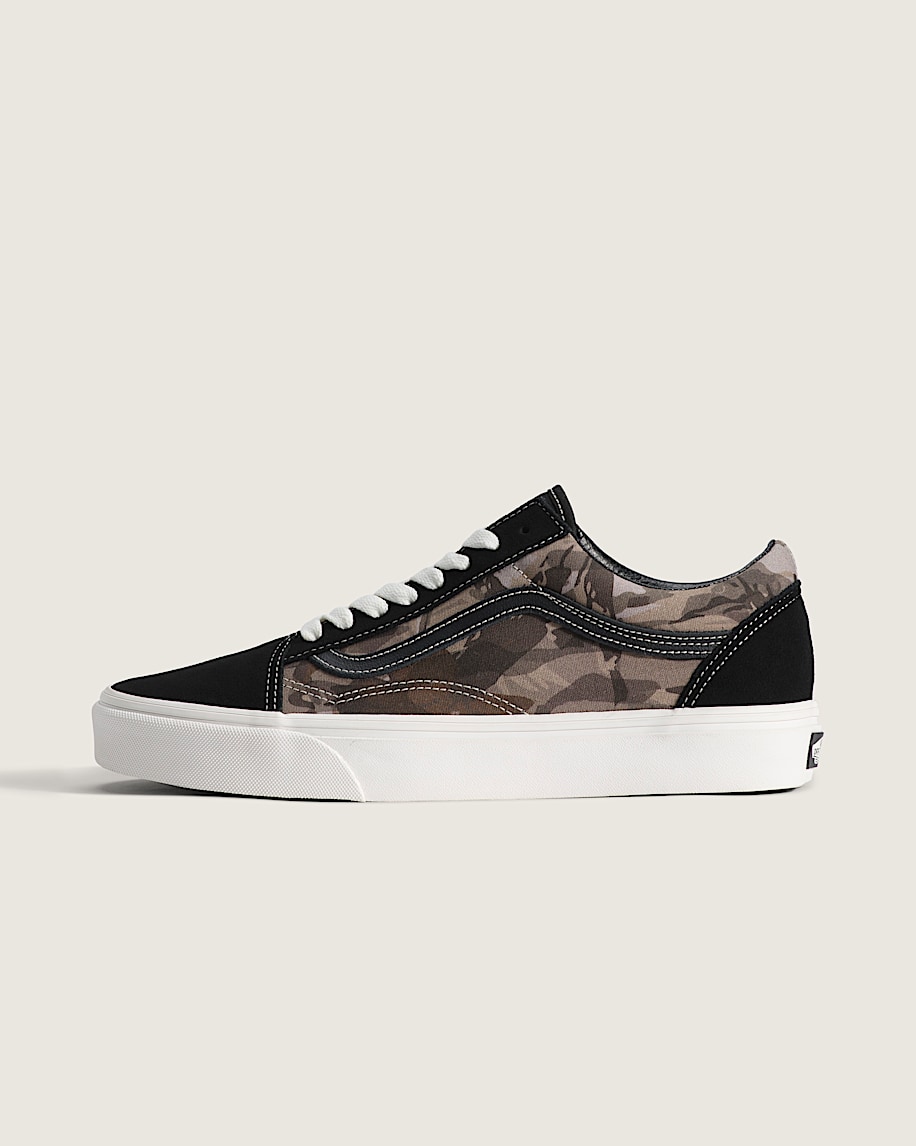 Old Skool Shoe VANS Camo Olive Green  Black HERO