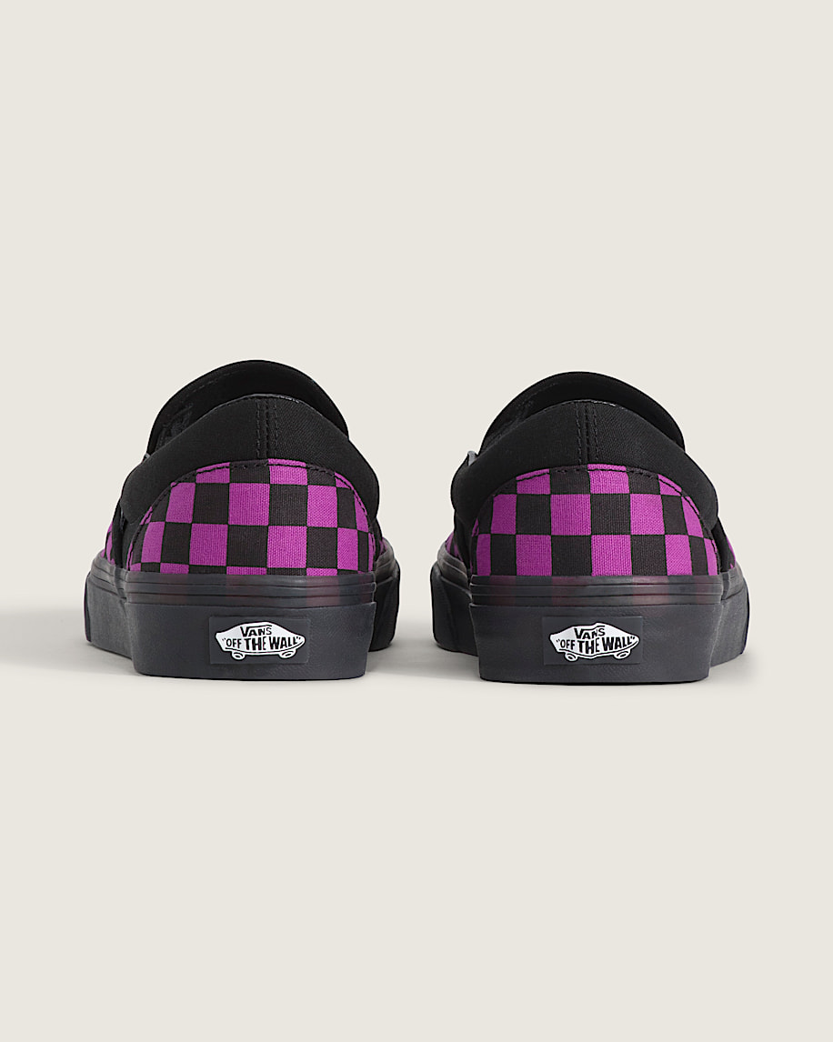 Classic SlipOn Checkerboard Shoe VANS Checkerboard Black  Purple ALT3