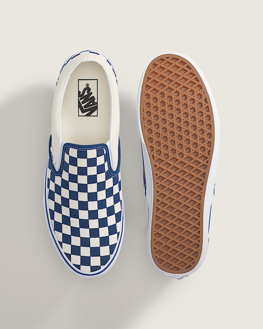 Classic Slip-On Checkerboard Shoe in Checkerboard True Blue