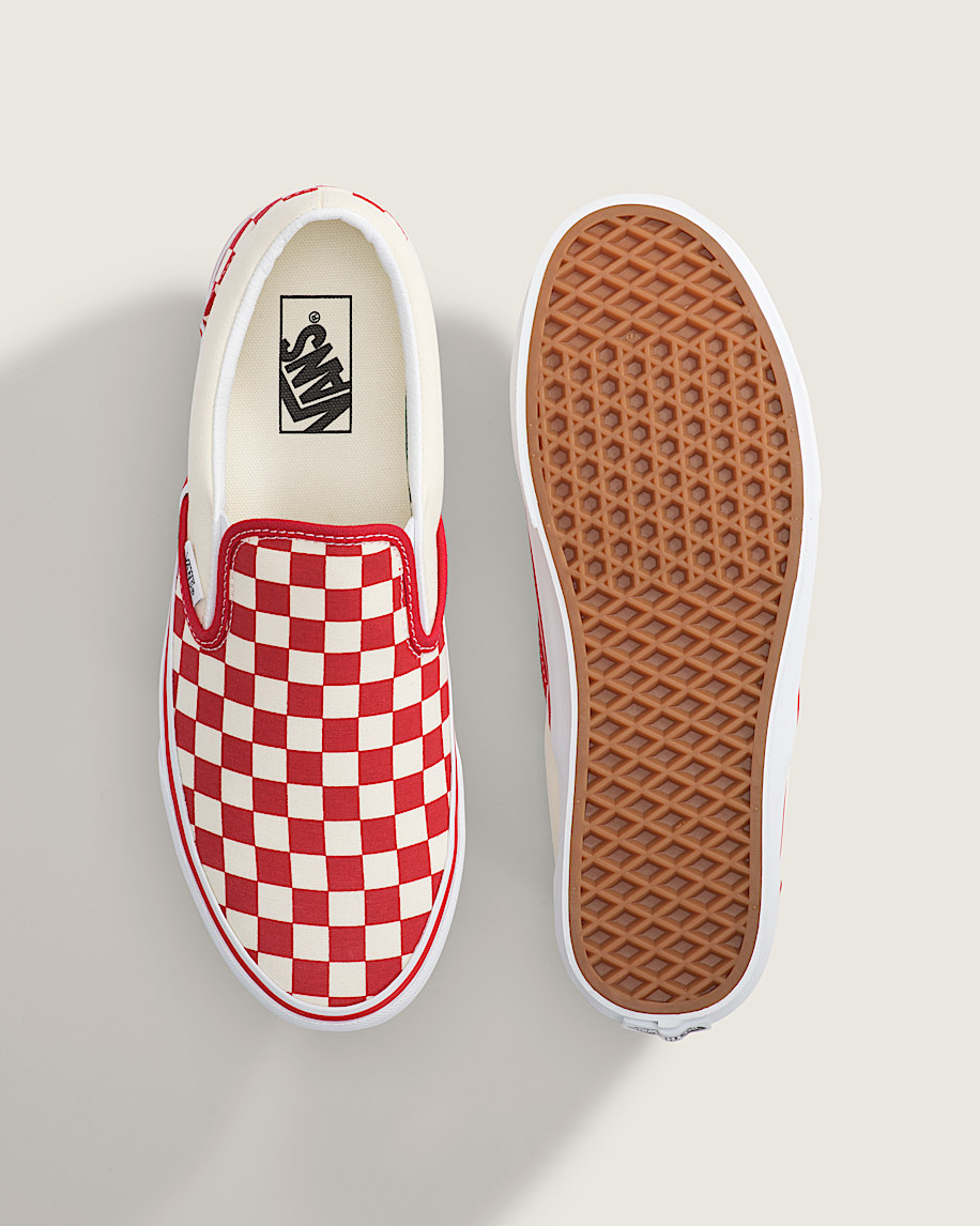 Classic SlipOn Checkerboard Shoe VANS PRIMARY CHECK RACING REDWHITE ALT2