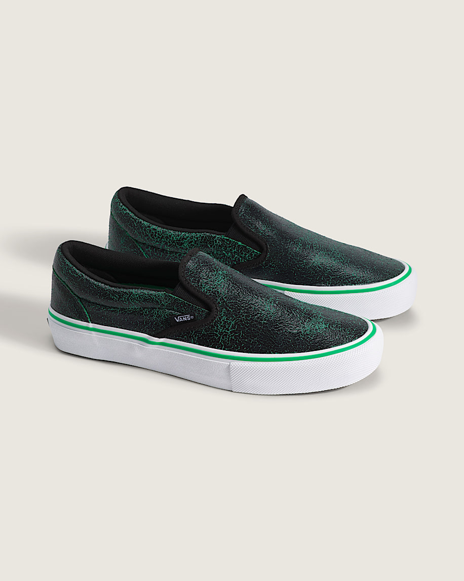 Skate SlipOn Shoe VANS Black  Green ALT1