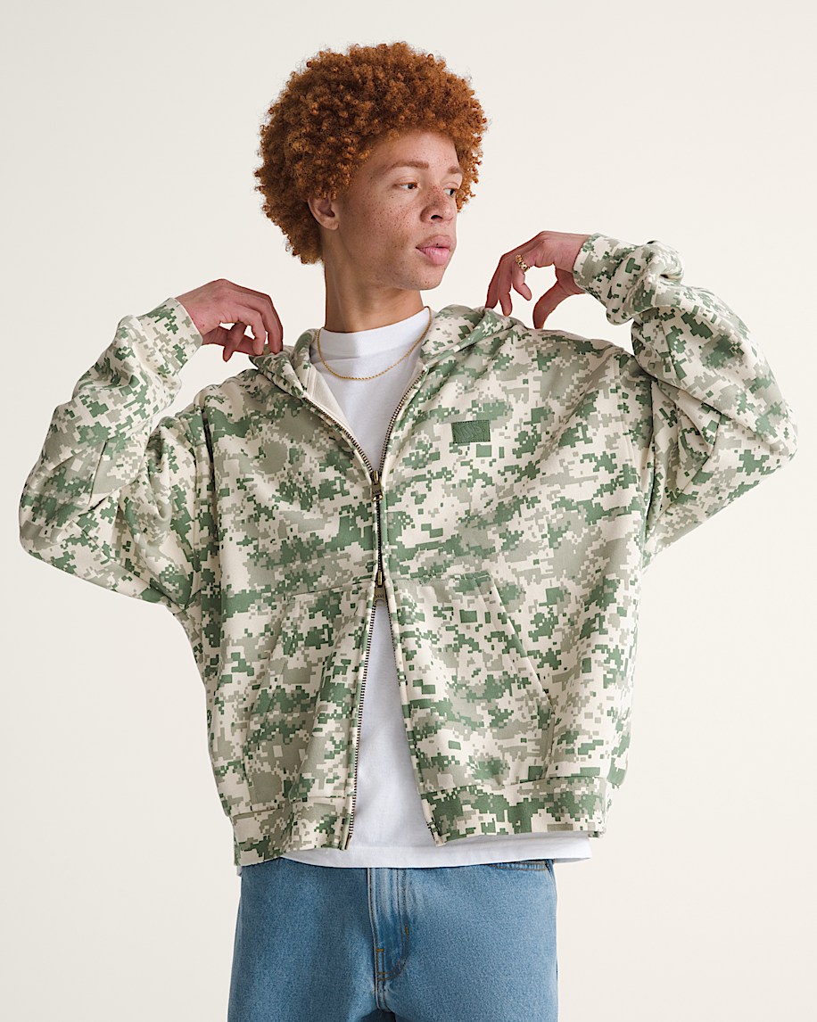 Premium Zip Hoodie VANS Digi Camo Green ALT2