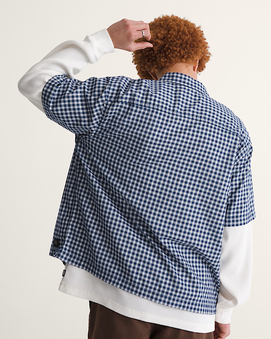 Larkspur Mini Plaid Shirt VANS Deep Indigo Blue ALT3