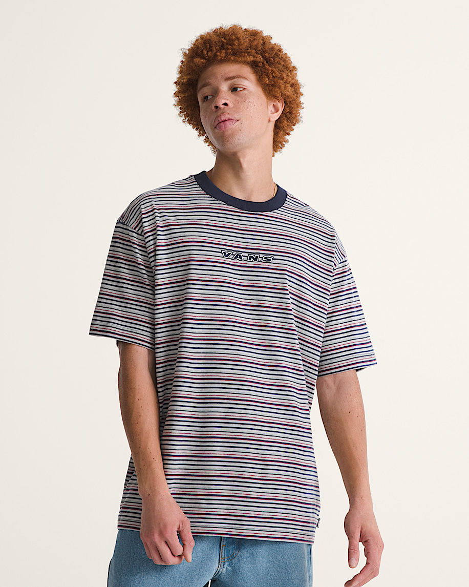 Cameron Stripe Knit Shirt VANS Parisian Night Blue  Cement Heather Grey ALT2