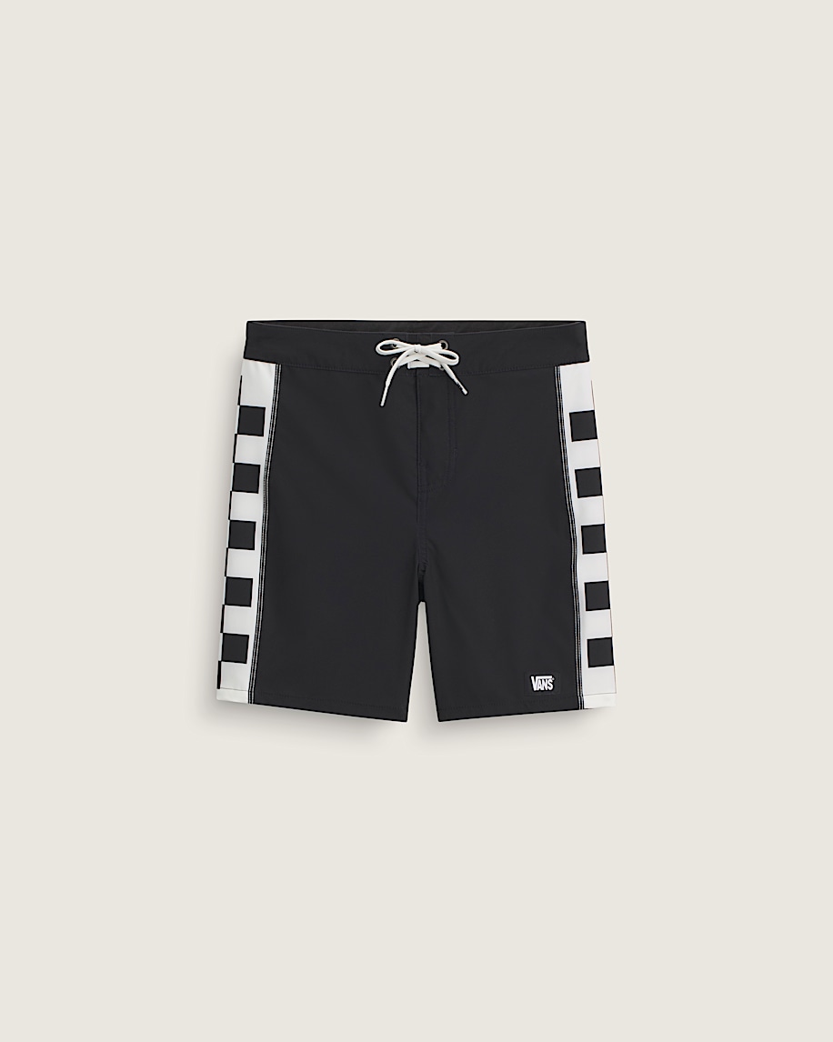 Kids New Daily Sideline Boardshorts VANS Black  Marshmallow White HERO