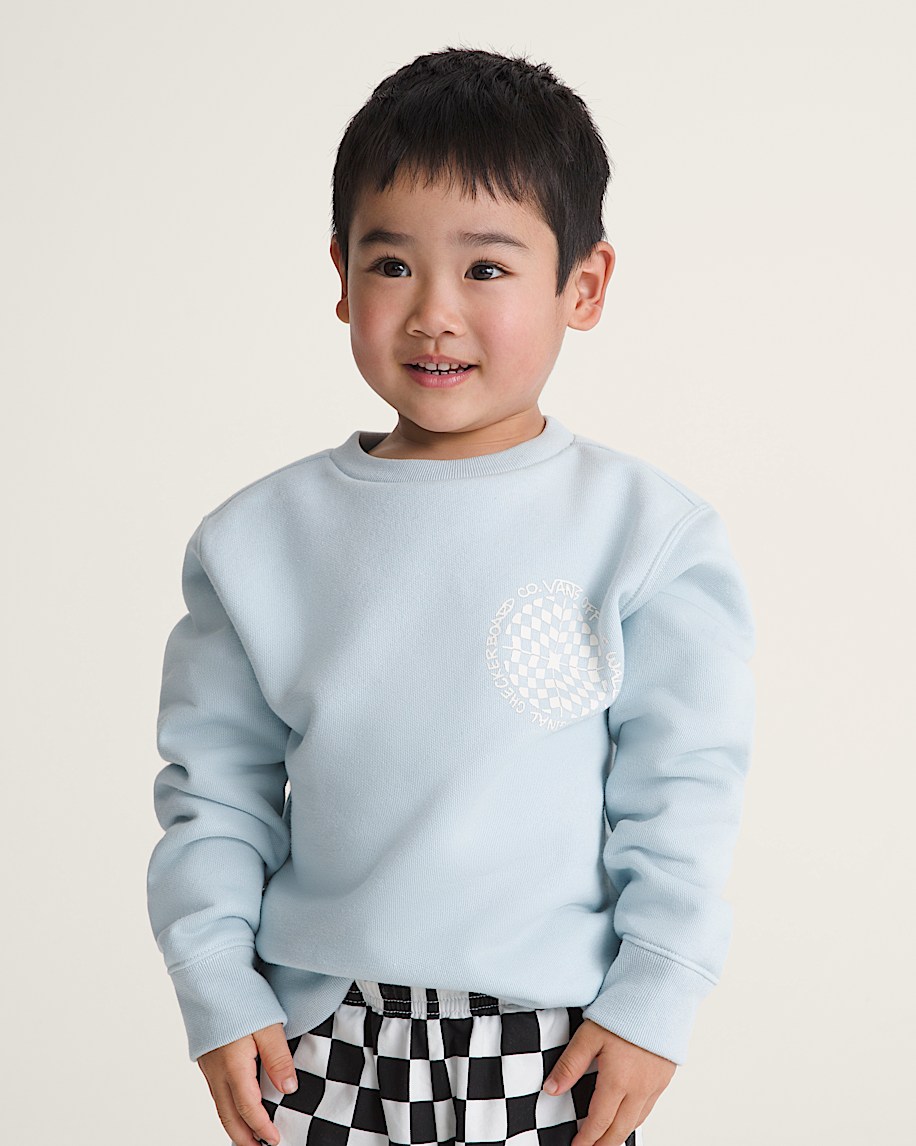 Little Kids Vertigo Vans Crew Sweatshirt VANS Dawn Mist Blue ALT2