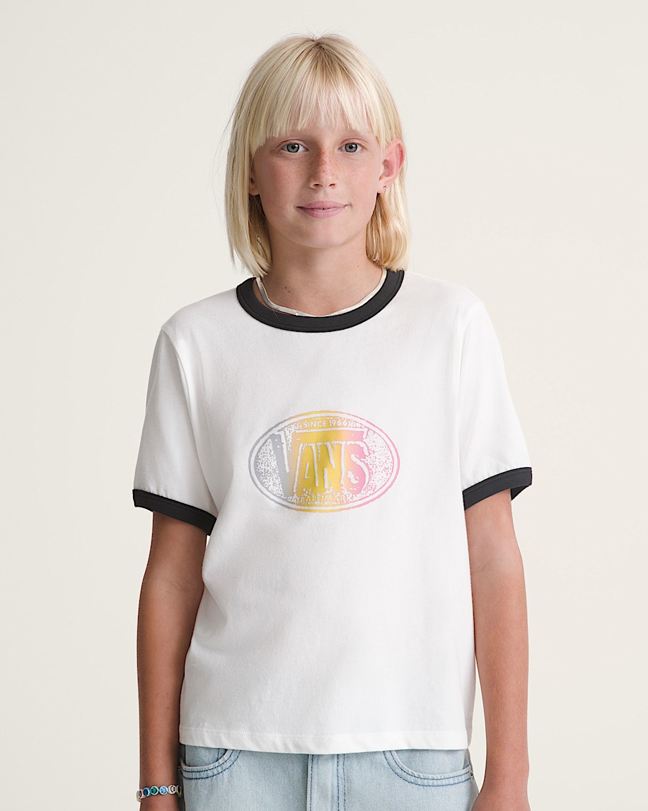 Kids Trademarked Ringer TShirt VANS White ALT2