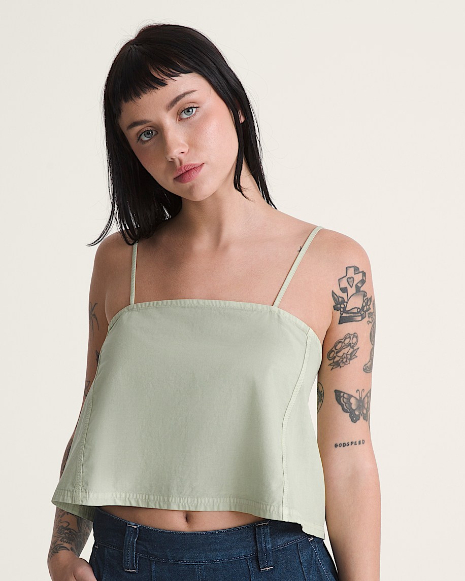Crop Cami Tank Top VANS Soft Sage Green ALT2