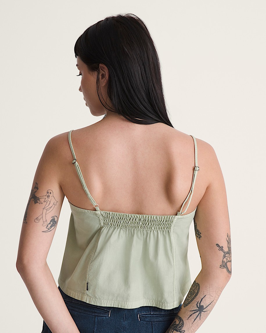 Crop Cami Tank Top VANS Soft Sage Green ALT3