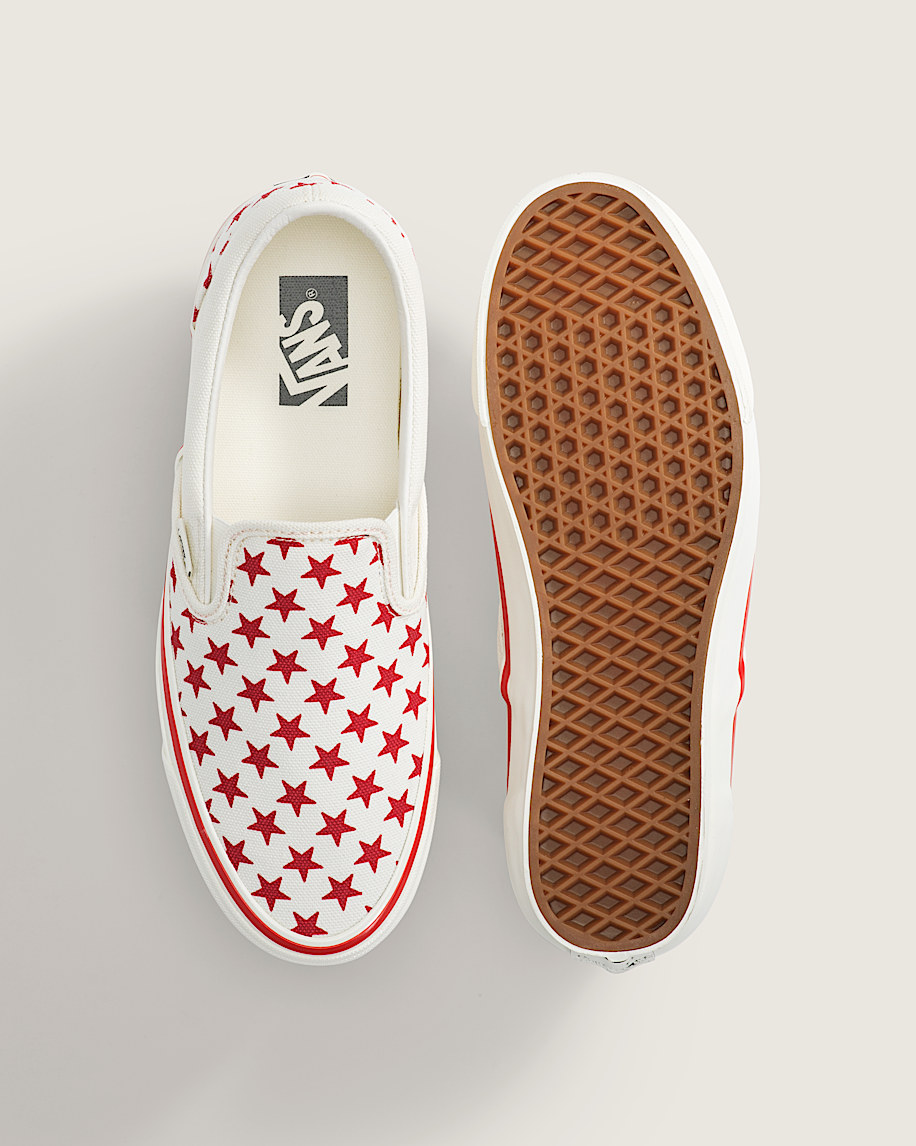 Premium Classic SlipOn Shoe VANS Racing Red  Marshmallow White ALT2