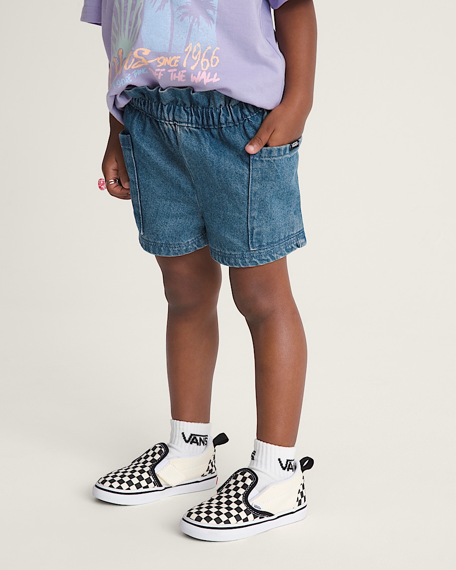 Little Kids Joy Ruffled Elastic Waist Shorts VANS Vintage Indigo Blue ALT5