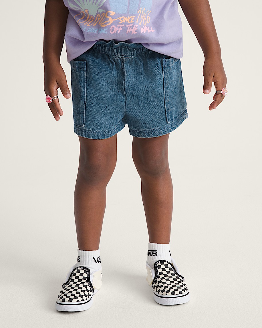 Little Kids Joy Ruffled Elastic Waist Shorts VANS Vintage Indigo Blue ALT2