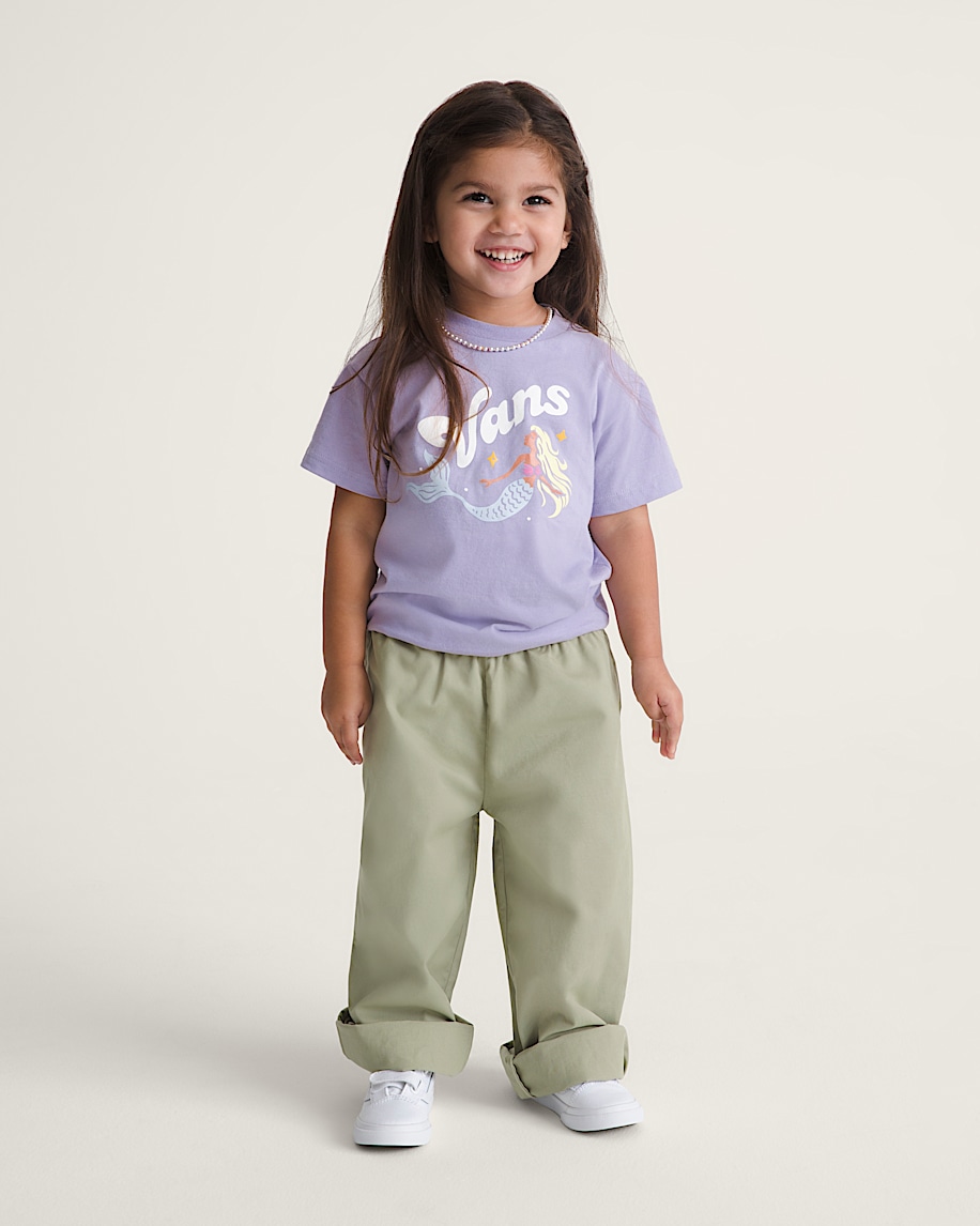 Little Kids Liam Elastic Waist Pants VANS Soft Sage Green ALT3